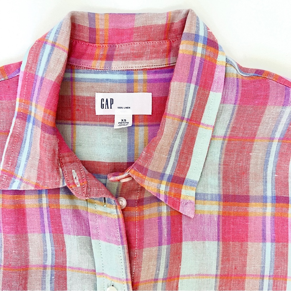 GAP linen Plaid Shirt XSP
